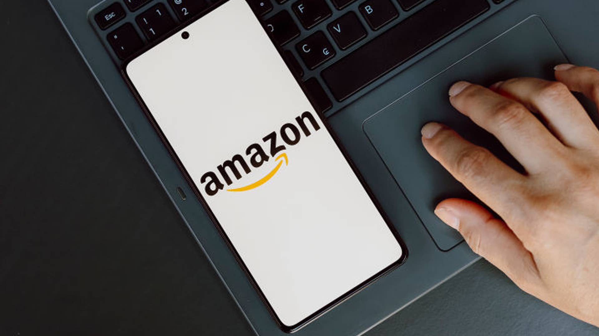 PARAGUAY - In this photo illustration, the Amazon logo is displayed on a smartphone screen.