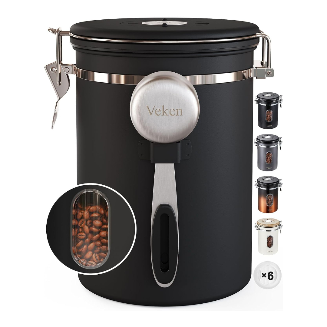 Veken Airtight Stainless Steel Coffee Canister