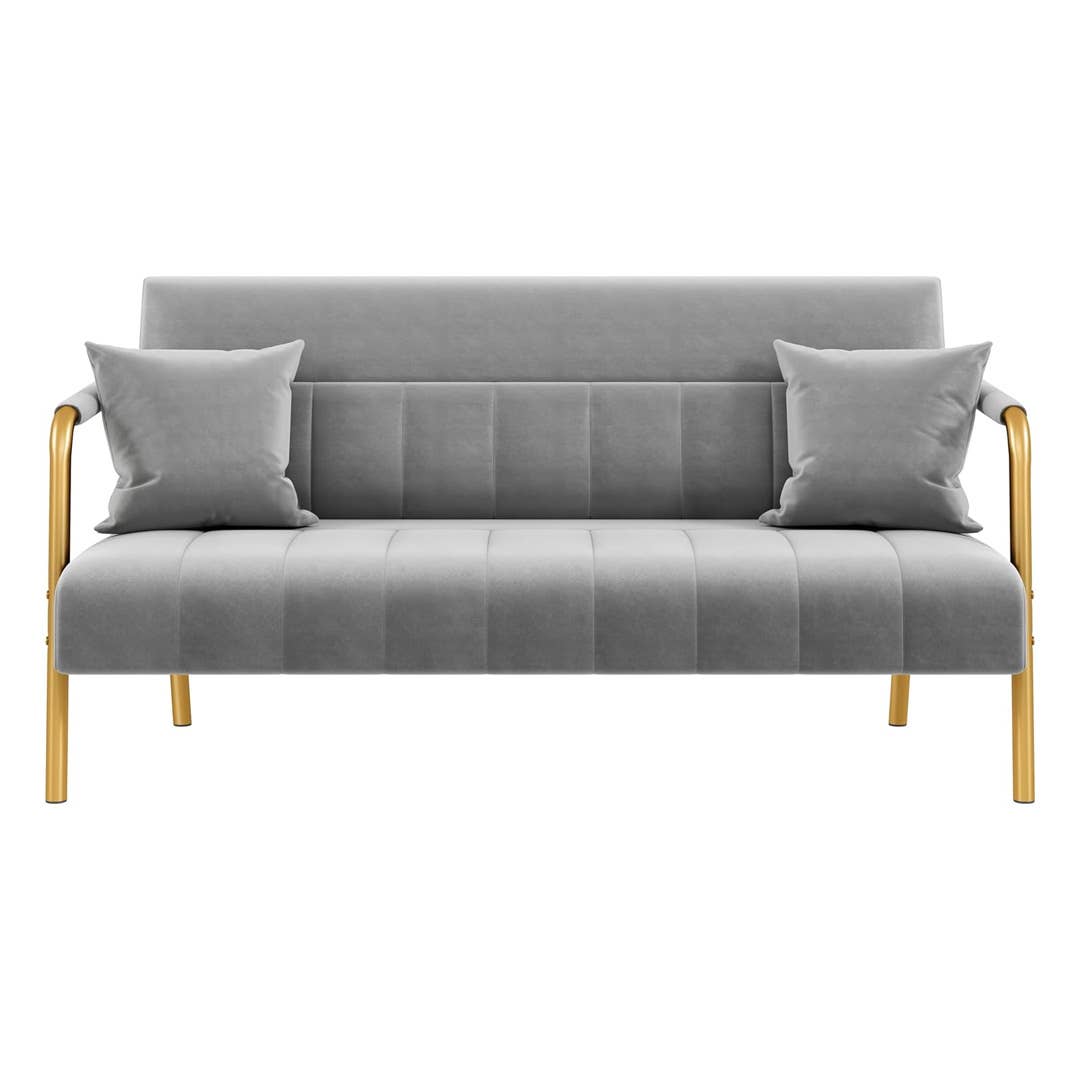 Yaheetech Modern Two-Seater Velvet Sofa