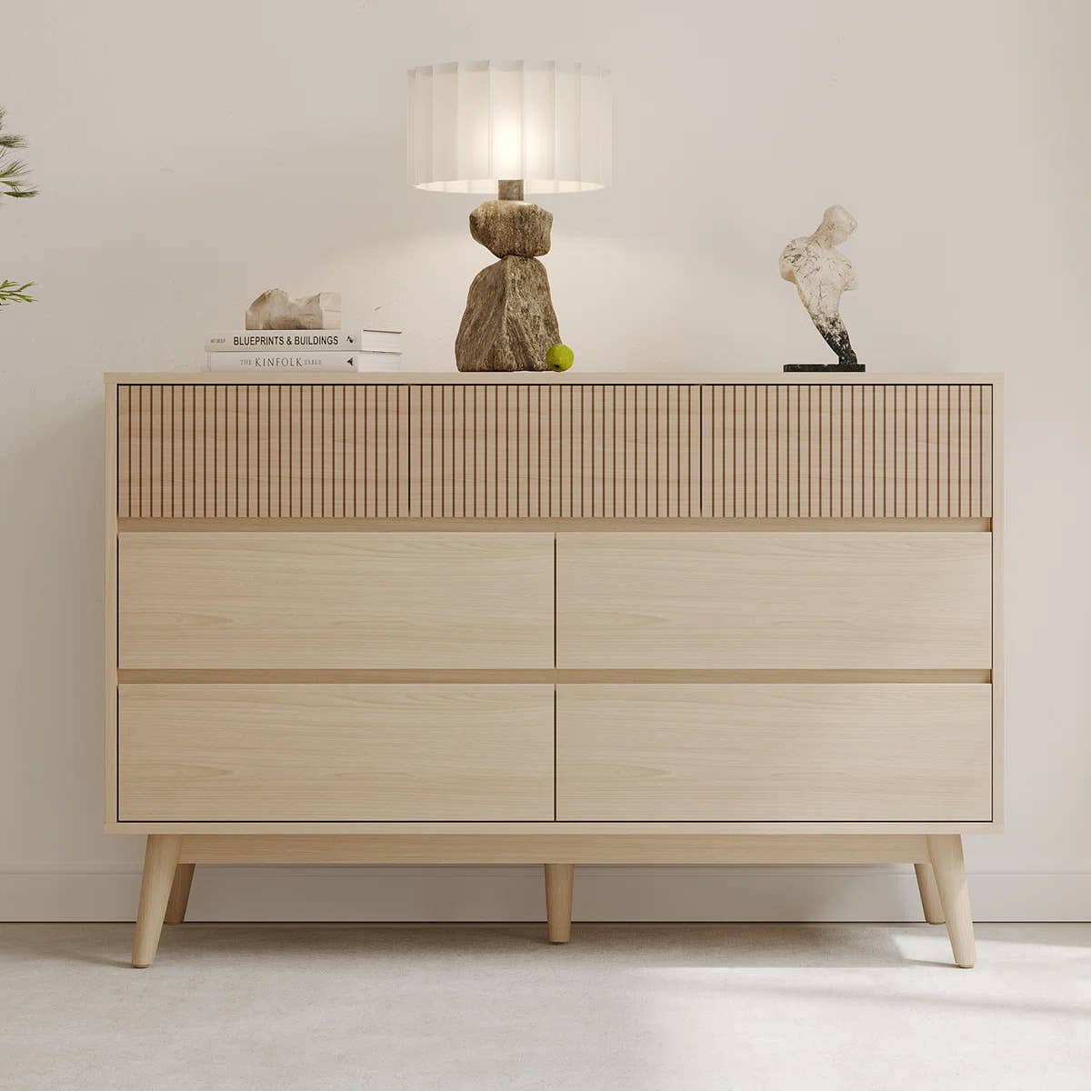dresser wayfair Dateland 6 century decor SAFAVIEH Estelle Black/Silver 6 Drawer