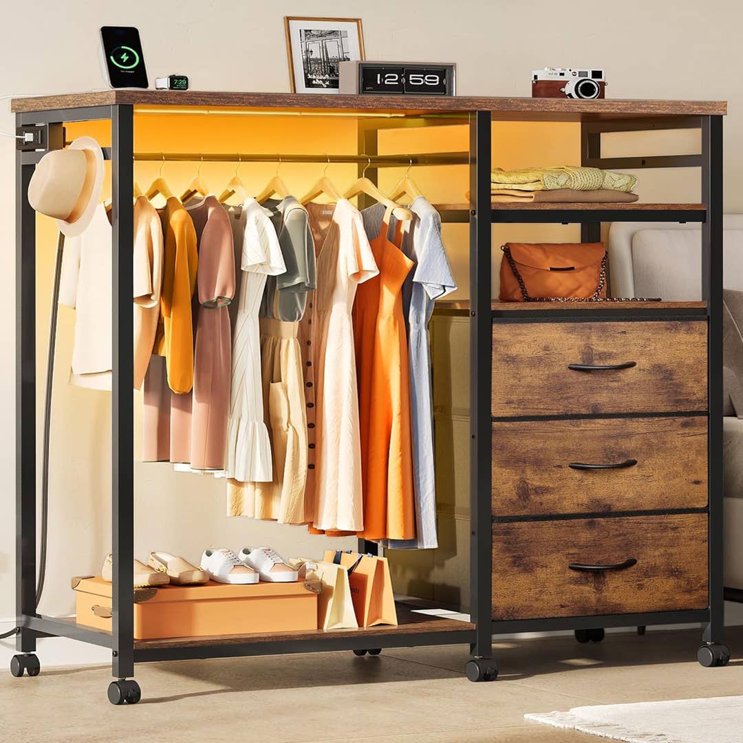 Amazon is selling a dresser with a hanging rack for $80 - TheStreet