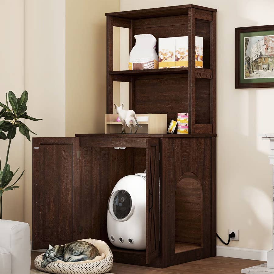 Chewy is selling a wooden litter box enclosure for $148 - TheStreet