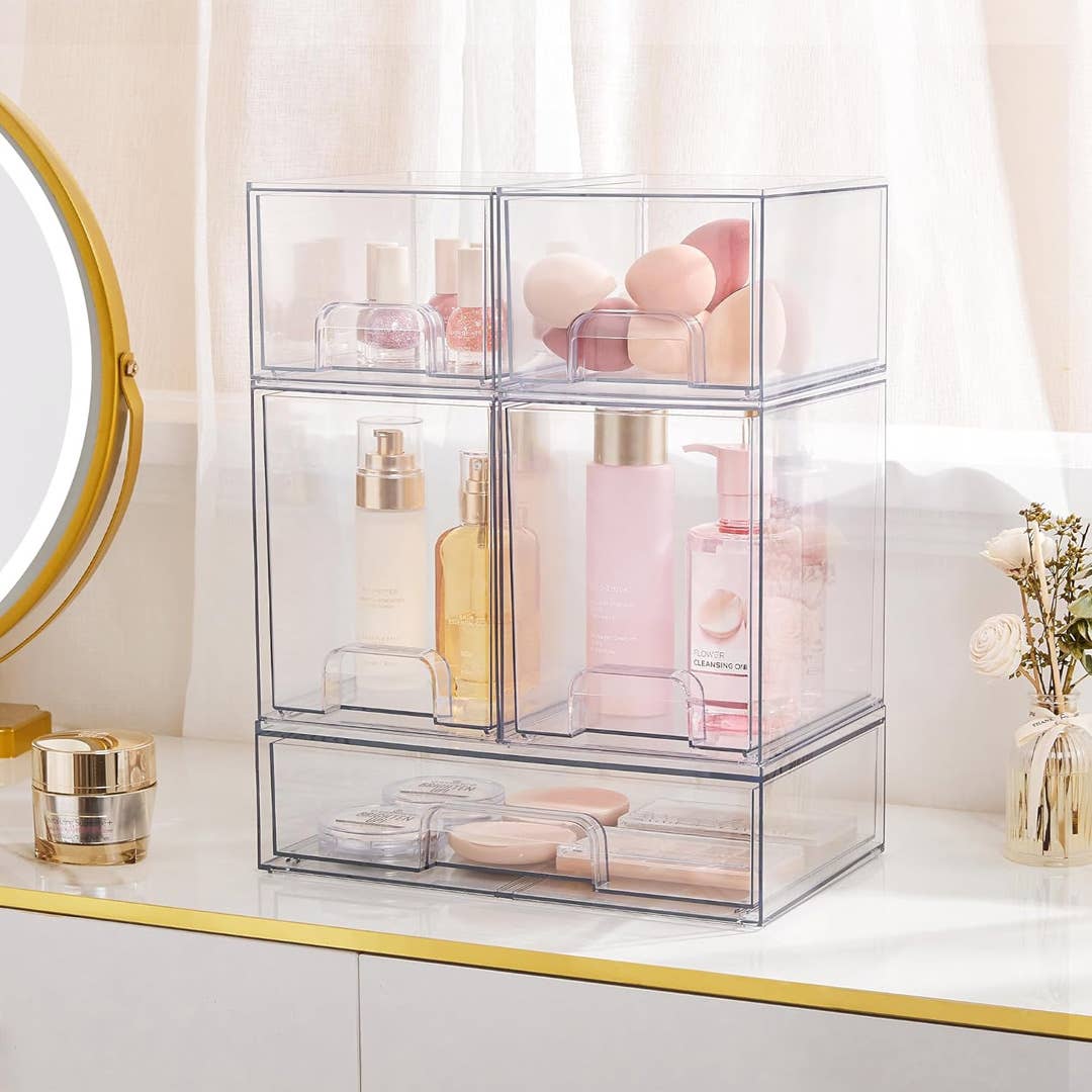 Storage 5 Drawers Stackable Amazon’s 5-piece stackable storage drawer set is just $44 - TheStreet
