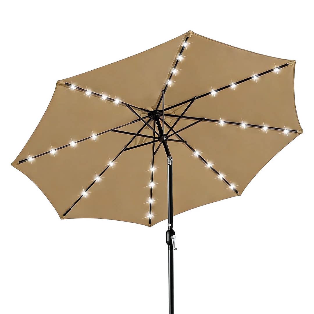 brylane walmart light for patio umbrella String Lights with 16 Color Changing and 12 Modes, Remote Control 104 Ultra Bright LED Beads Waterproof Battery and USB Operated with 8 Strings Patio Umbrellas Camping Tents Equipped with 32 LED lights that emit soft light Walmart is selling a 10-foot