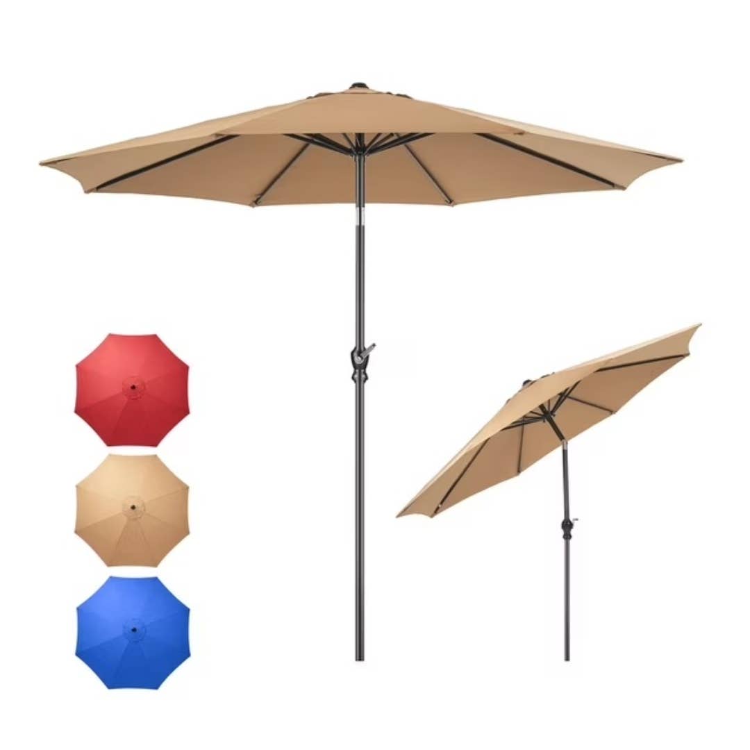 24 rib patio umbrella Large 41" 24 Ribs Rainbow Stick Style Umbrella/Parasol