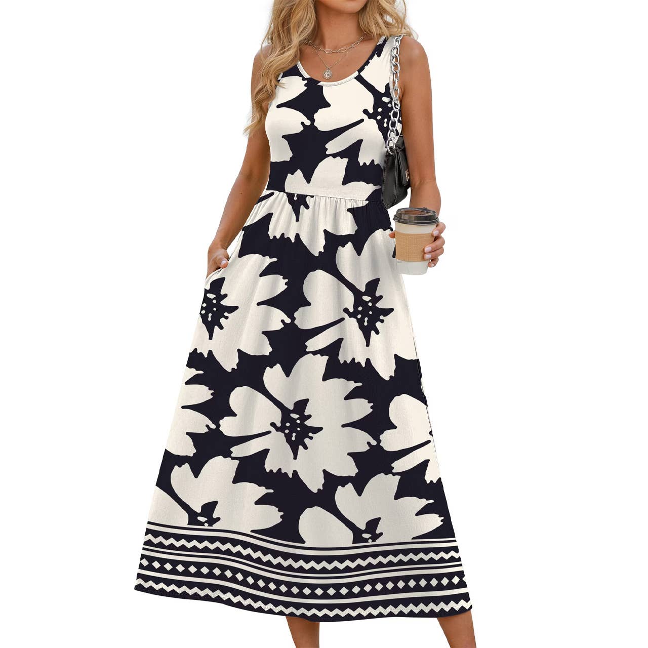 half black and half white dress Women Halter Dress, Two Color Block Split 2 Tone Combo Summer Sleeveless Cocktail Mini Handmade Designer White base Color / XL Color:As First Photo Chic Affection Black Polka YEAR-12-PROM Give your look a