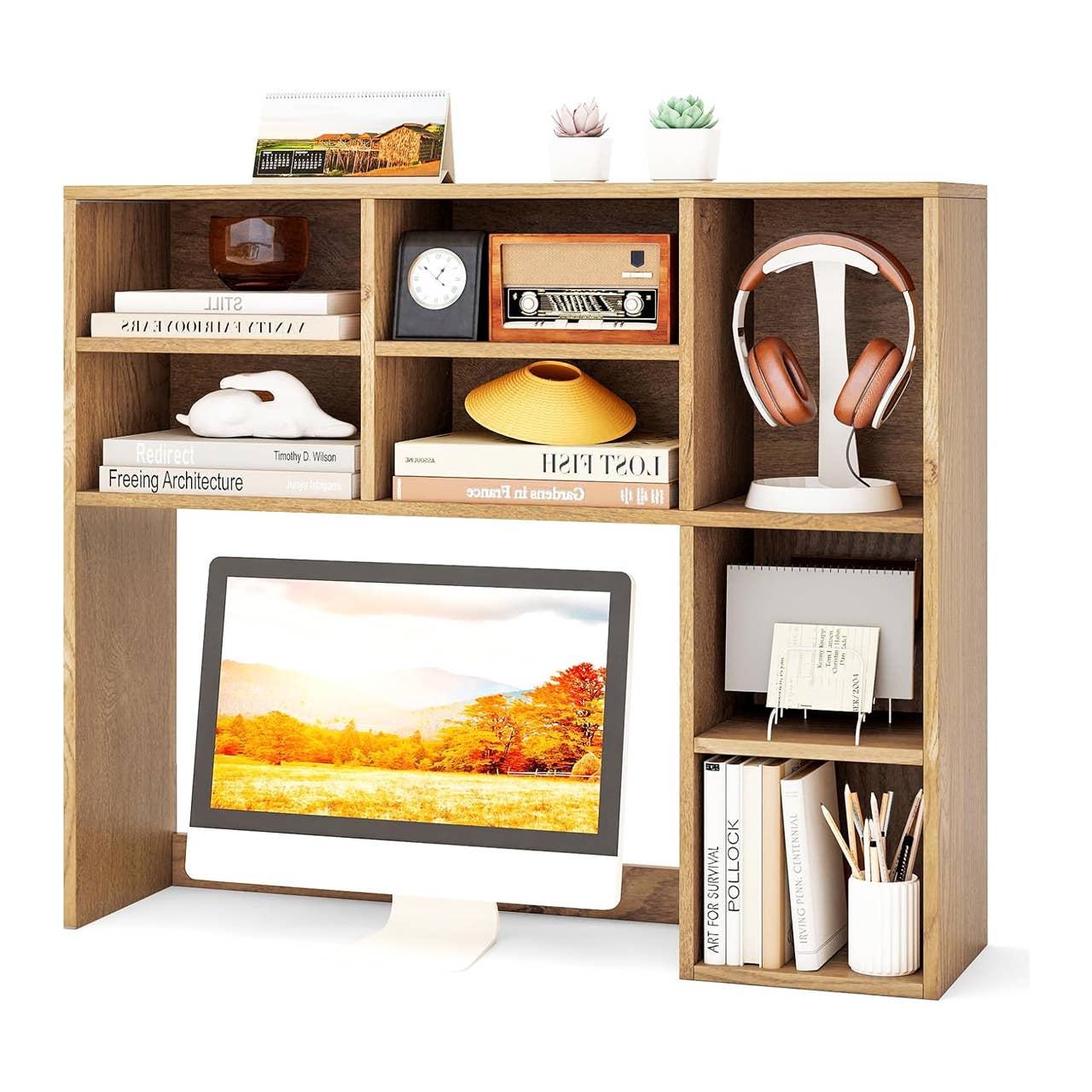 Amazon's $53 desktop bookshelf can declutter your work space - TheStreet
