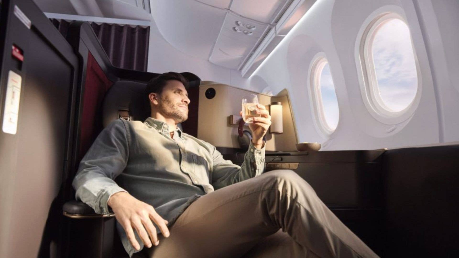 Major airline launches new business class suites with sliding doors