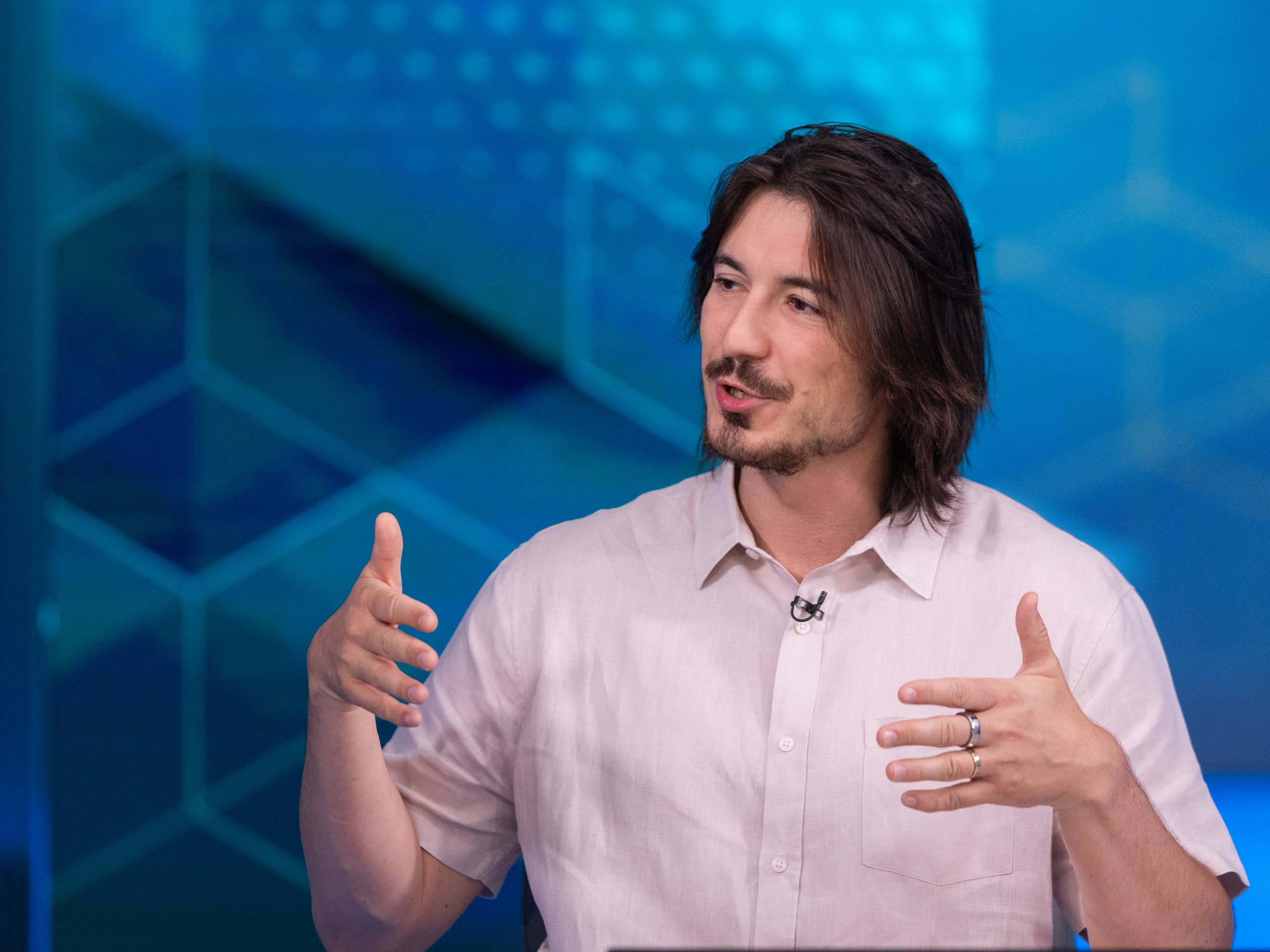 Vlad Tenev, chief executive officer of Robinhood Markets Inc., during a Bloomberg Television interview