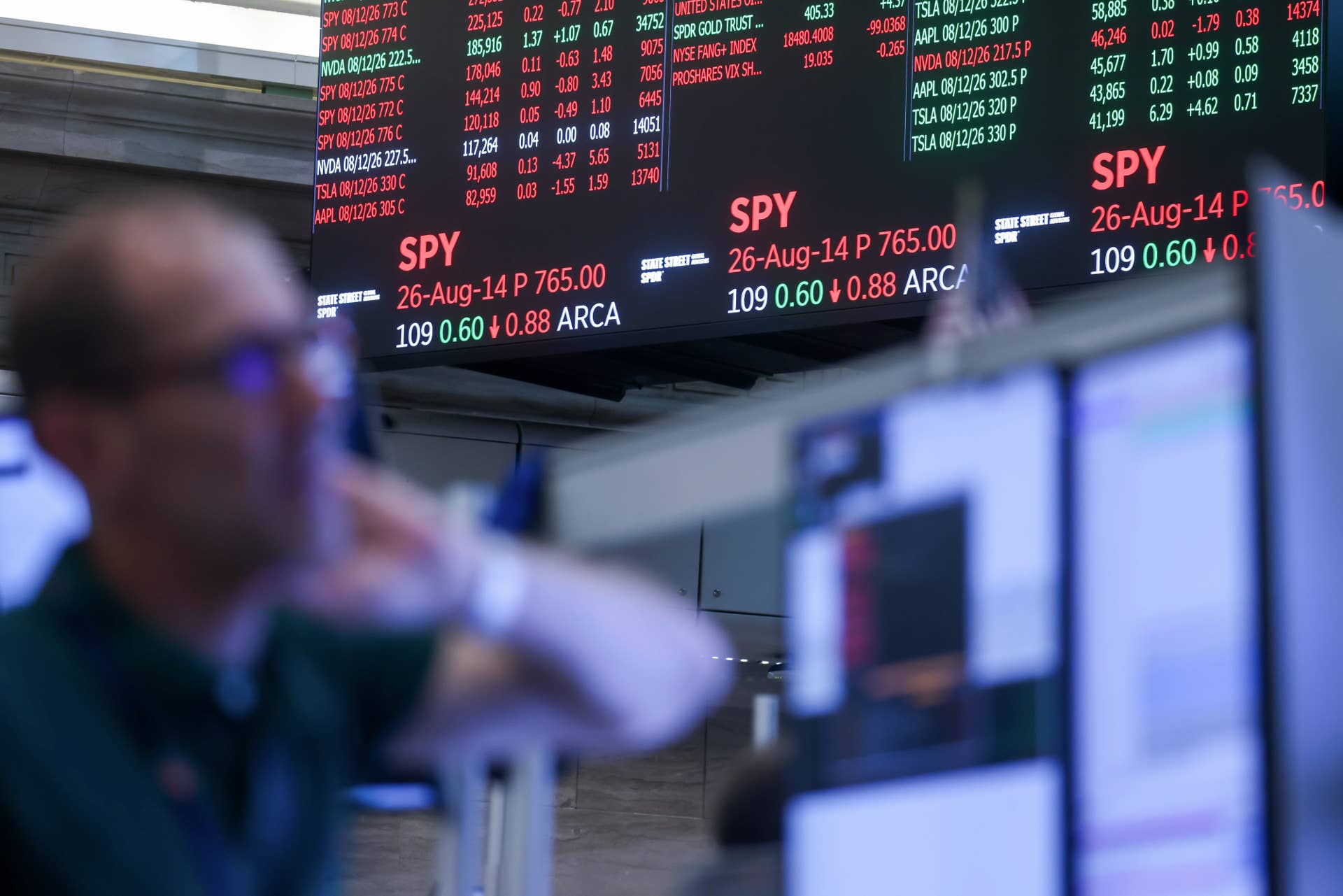 S&P 500 on NYSE display screen