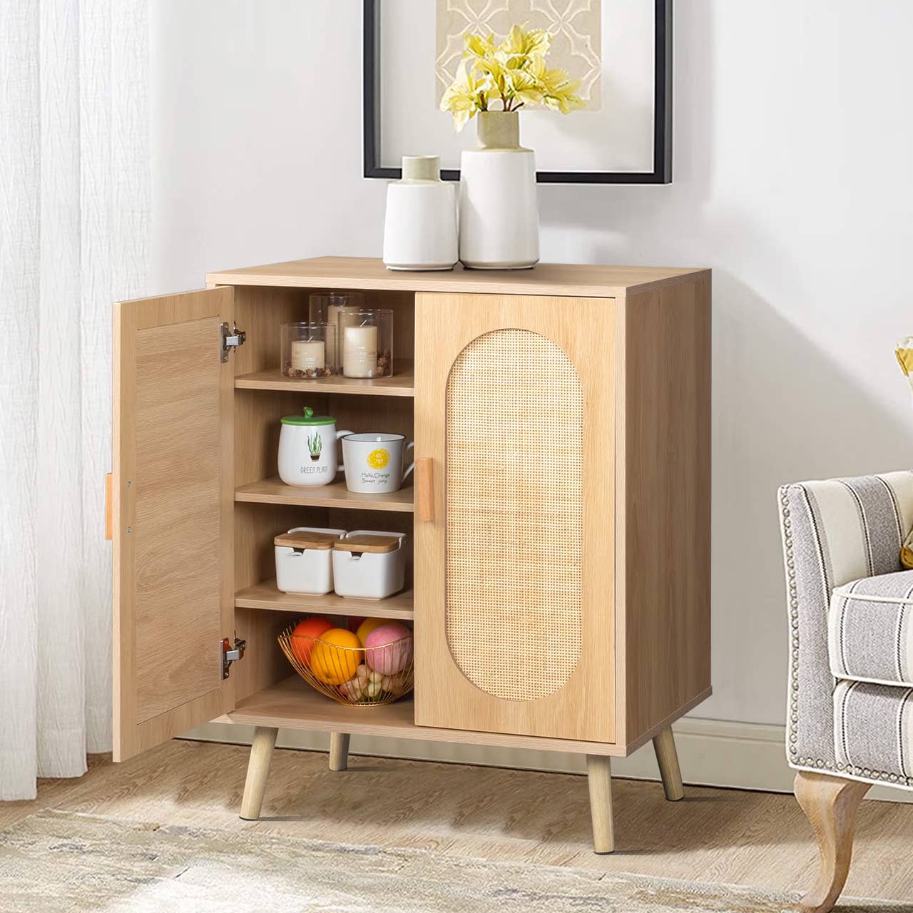 Walmart's $90 2-door rattan shoe cabinet fits up to 16 pairs - TheStreet