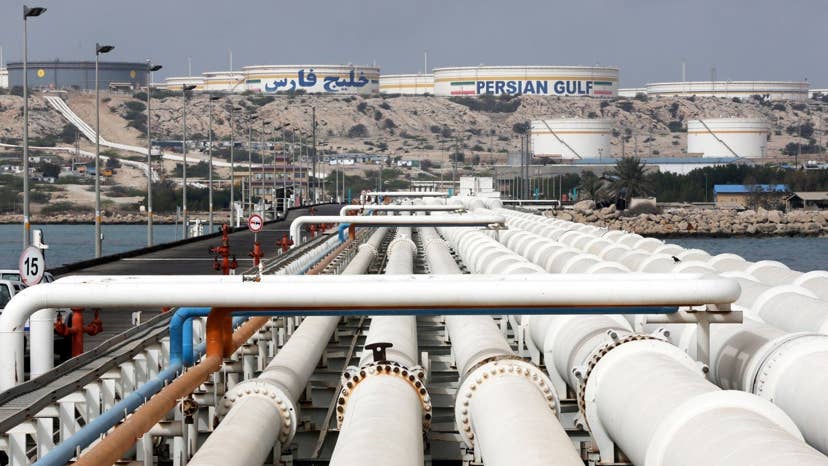 Iran's Kharg oil terminal in the Persian Gulf, shown on March 12, 2017. The US has sanctioned several Chinese entities over their purchases of Iranian petroleum and crude oil. Photo: EPA-EFE