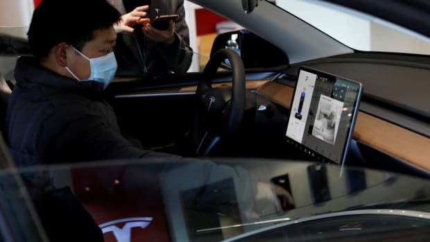 A China-made Tesla Model Y sport utility vehicle is displayed at the electric carmaker's showroom in Beijing. Photo: Reuters