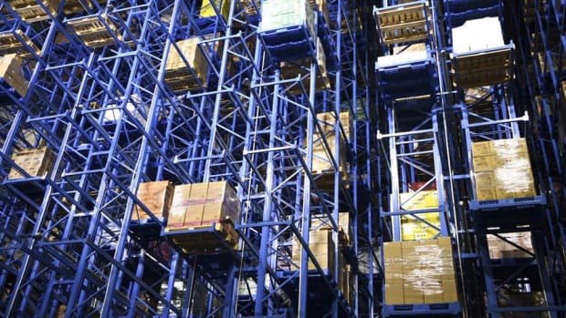 Cartons being unloaded at Alibaba's warehouses. Photo: Jack Ma Foundation