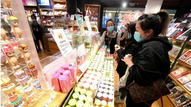 China's retail sales fell by almost 16 per cent in March. Photo: Xinhua