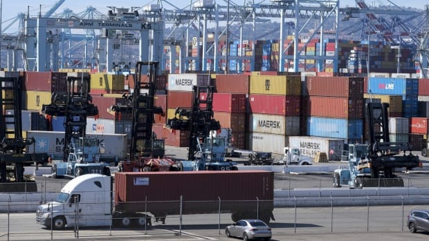 Cargo containers sit stacked at the Port of Los Angeles on October 20. Photo: AP