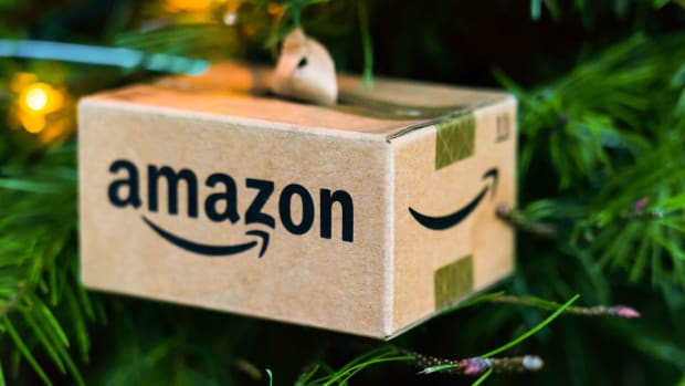 Amazon-package-box-holiday-Christmas-ornament-shutterstock_1252857052
