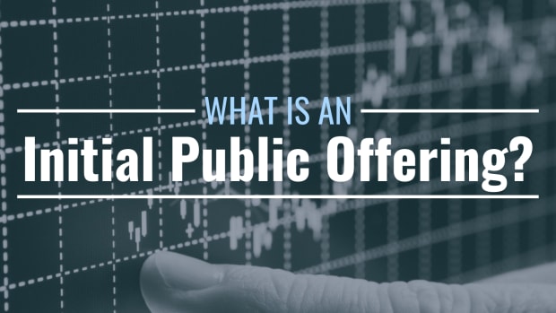 Stock chart with the text overlay: "What Is an Initial Public Offering?"