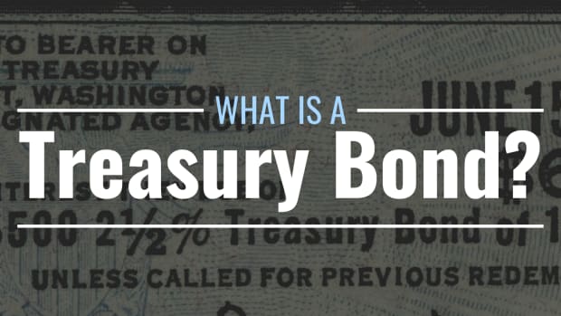 Darkened photo of a treasury bond from the 60s with text overlay that reads "What Is a Treasury Bond?"