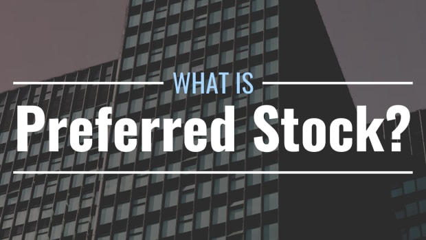 Darkened photo of a tall office building with text overlay that reads "What Is Preferred Stock?"