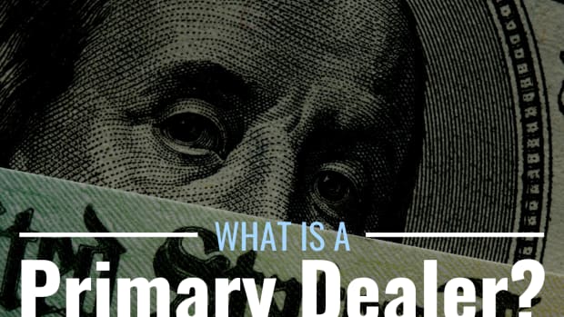 Photo of a Treasury certificate atop a one-hundred dollar bill with text overlay that reads "What Is a Primary Dealer?"