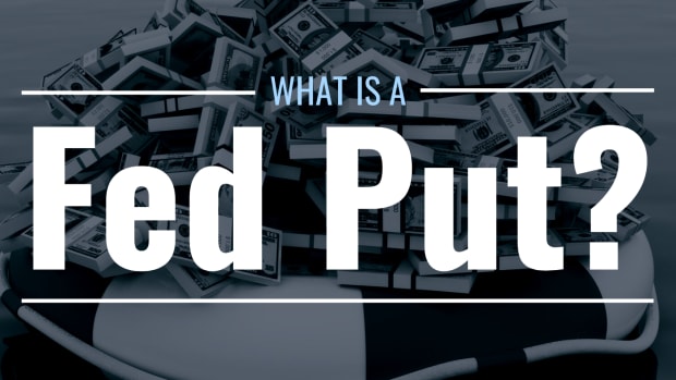 Image of a life raft filled with U.S. currency and text overlay: "What Is a Fed Put?"