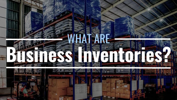 Photo of a warehouse with text overlay that reads "What Are Business Inventories?"