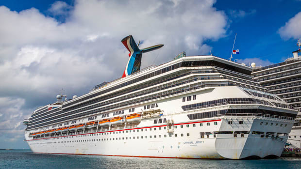 The Carnival Liberty is docked. Carnival Cruise Line Lead JS