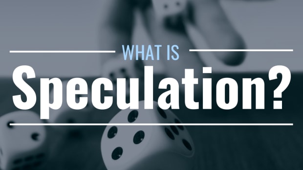 Image of a hand rolling dice with text overlay: "What Is Speculation?"