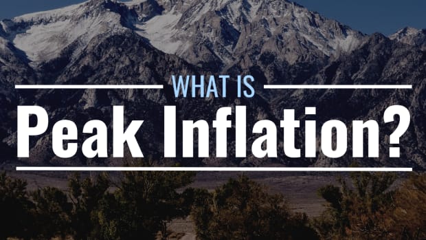 Photo of Mt. Whitney in the Sierra Nevada with text overlay that reads "What Is Peak Inflation?"