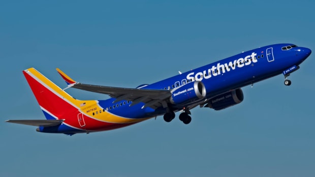A Southwest Airlines aircraft is seen in flight. -lead