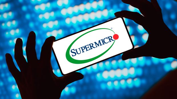 BRAZIL - 2024/03/05: In this photo illustration, the Super Micro Computer, Inc. logo is displayed on a smartphone screen. (Photo Illustration by Rafael Henrique/SOPA Images/LightRocket via Getty Images)
