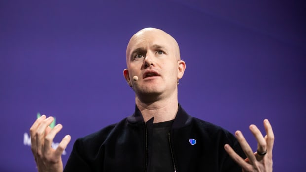 Brian Armstrong, chief executive officer of Coinbase Global Inc., speaks during the Messari Mainnet summit in New York, US, on Thursday, Sept. 21, 2023. The event's programming covers a convergence of diverse themes shaping the crypto landscape, from AI integration to real-world finance and decentralized governance. Photographer: Michael Nagle/Bloomberg via Getty Images