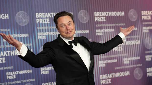 LOS ANGELES, CALIFORNIA - APRIL 13:  Elon Musk attends the 10th Annual Breakthrough Prize Ceremony at Academy Museum of Motion Pictures on April 13, 2024 in Los Angeles, California. (Photo by JC Olivera/WireImage)