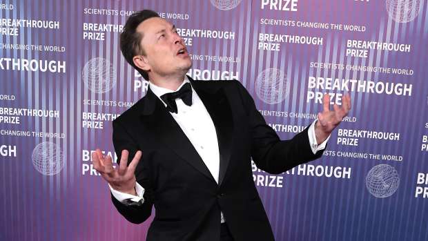 LOS ANGELES, CALIFORNIA - APRIL 13: Elon Musk arrives at the 10th Annual Breakthrough Prize Ceremony at Academy Museum of Motion Pictures on April 13, 2024 in Los Angeles, California. 