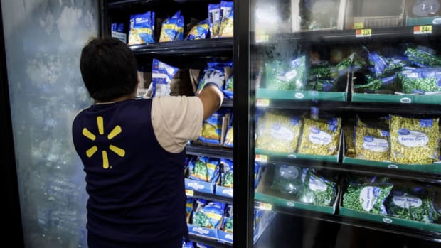 An employee stocks frozen vegetables at a Walmart Inc. store in Burbank, California, U.S., on Monday, Nov. 19, 2018. To get the jump on Black Friday selling, retailers are launching Black Friday-like promotions in the weeks prior to the event since competition and price transparency are forcing retailers to grab as much share of the consumers' wallet as they can. Photographer: Patrick T. Fallon/Bloomberg via Getty Images