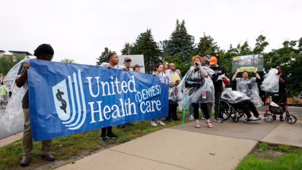 Health care advocates protest care denials at UnitedHealthcare. lead.