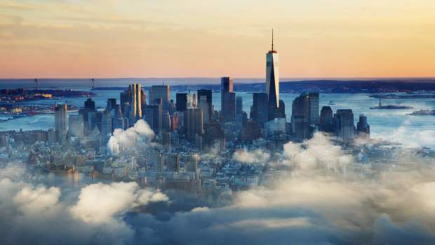 An aerial view of New York City. lead.