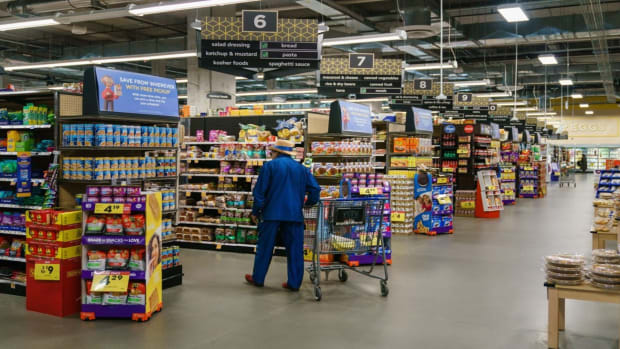 Shoppers are seen in a Kroger supermarket on October 14, 2022, in Atlanta, Georgia.