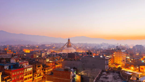 An aerial view of Kathmandu, Nepal. lead.