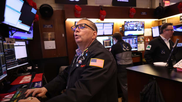 NEW YORK, NEW YORK - NOVEMBER 26: Traders work on the floor of the New York Stock Exchange during morning trading on November 26, 2024 in New York City. Stocks opened mixed amid the threat of new 25% tariffs on products from Mexico and Canada as well as an additional 10% on Chinese goods from President-elect Donald Trump. (Photo by Michael M. Santiago/Getty Images)