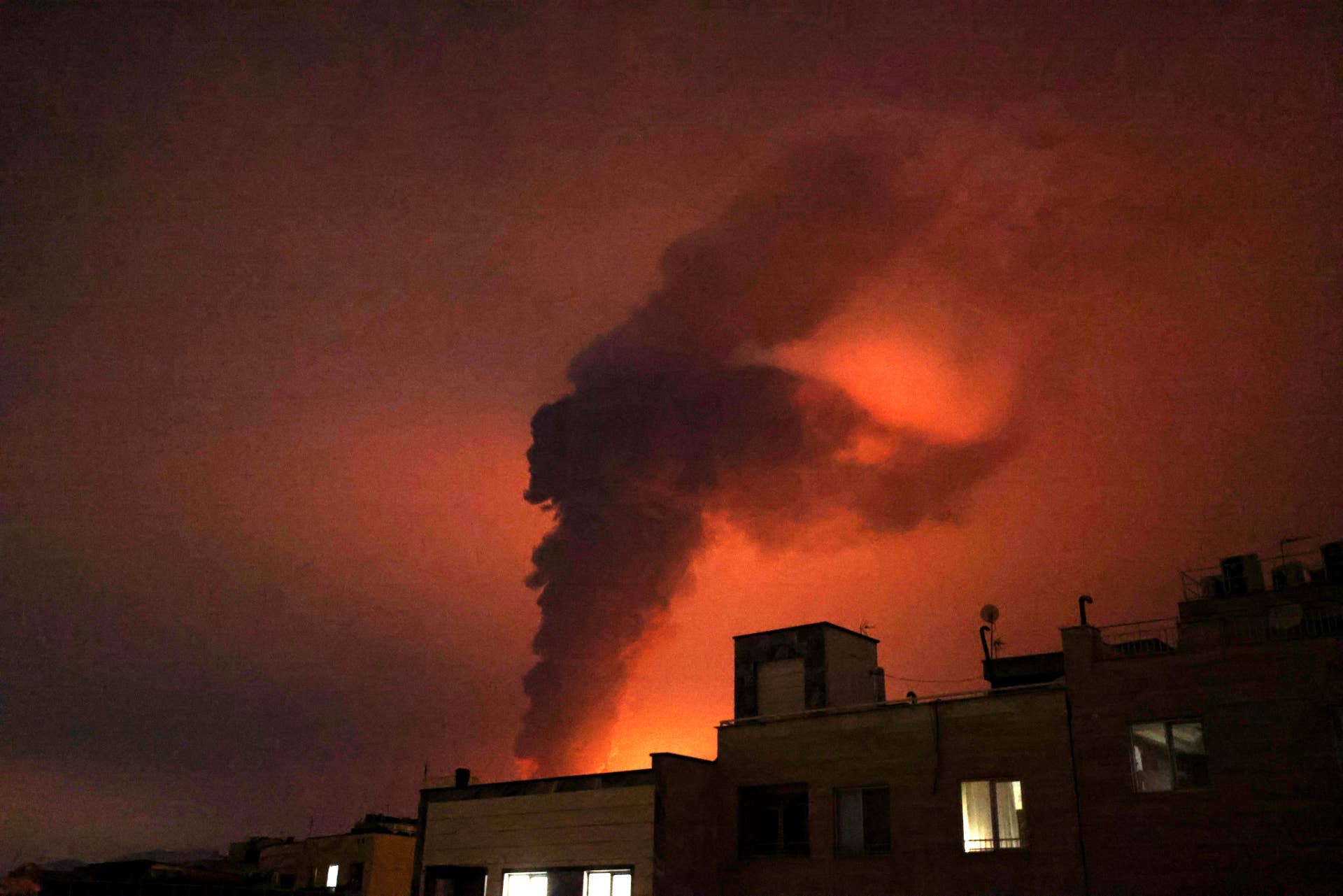 Explosions erupt following strikes at Shahran Oil Refinery in Tehran on March 7, 2026.