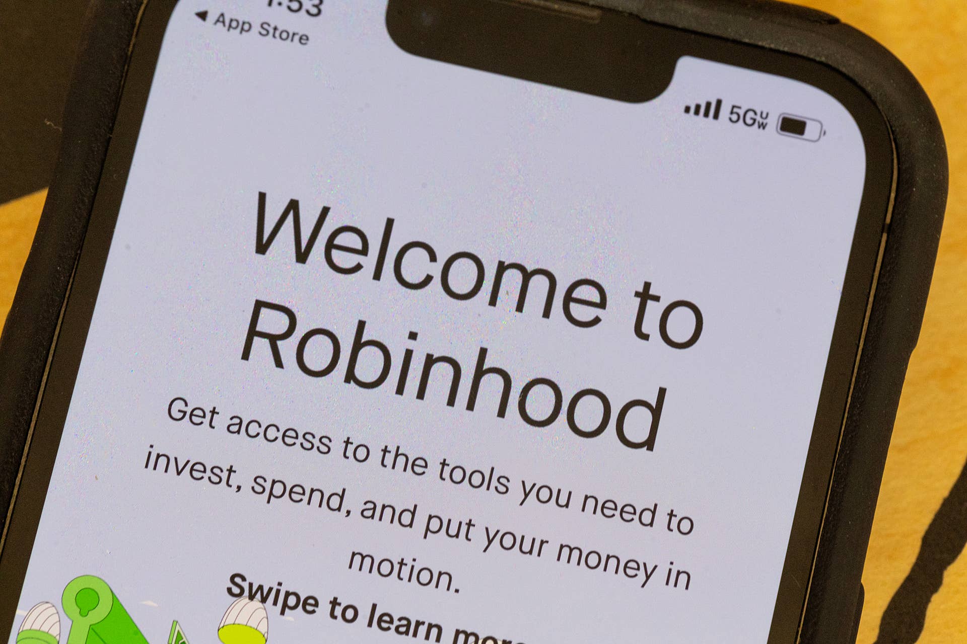In this photo illustration, the Robinhood Markets Inc. app is shown on a cell phone on June 06, 2024 in Chicago, Illinois. 