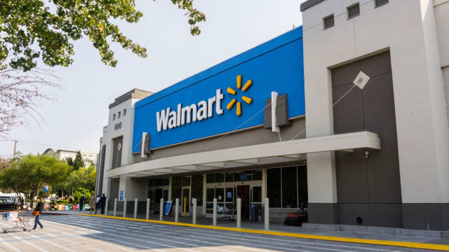 Customers entering a Walmart store in south San Francisco bay area.