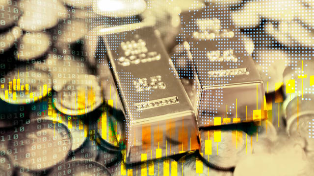 Gold Bar Currency and Exchange Stock Chart for Finance and Economy Display Background