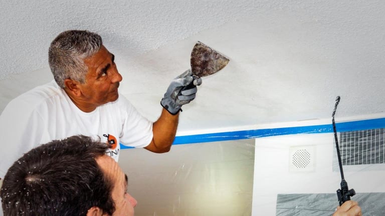 How To Remove A Popcorn Ceiling In Six Steps Thestreet