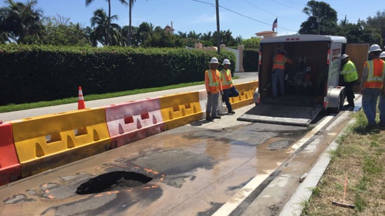 Sinkhole Forms in Front of Trump's Florida Retreat Mar-a-Lago