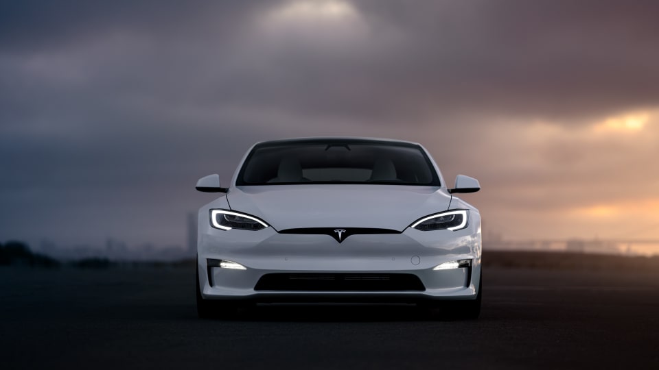 A Tesla Model S Plaid is seen.