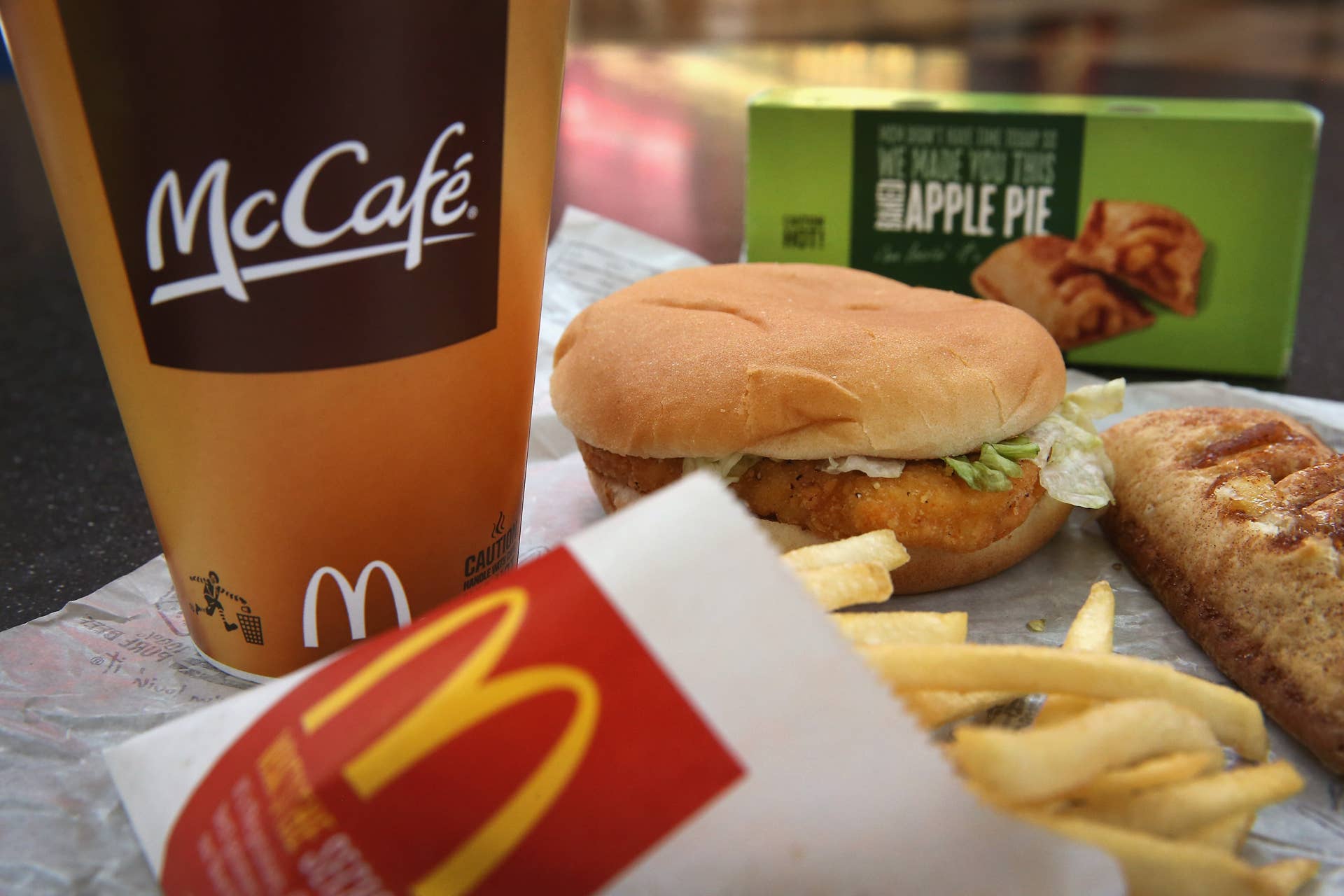 Picture of food items sold at a McDonald's restaurant in Illinois. 