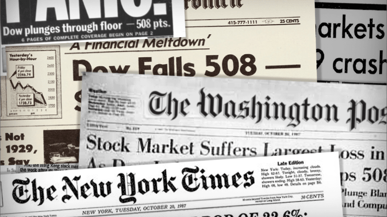 Top Headlines From Black Monday and the Stock Market Crash of 1987